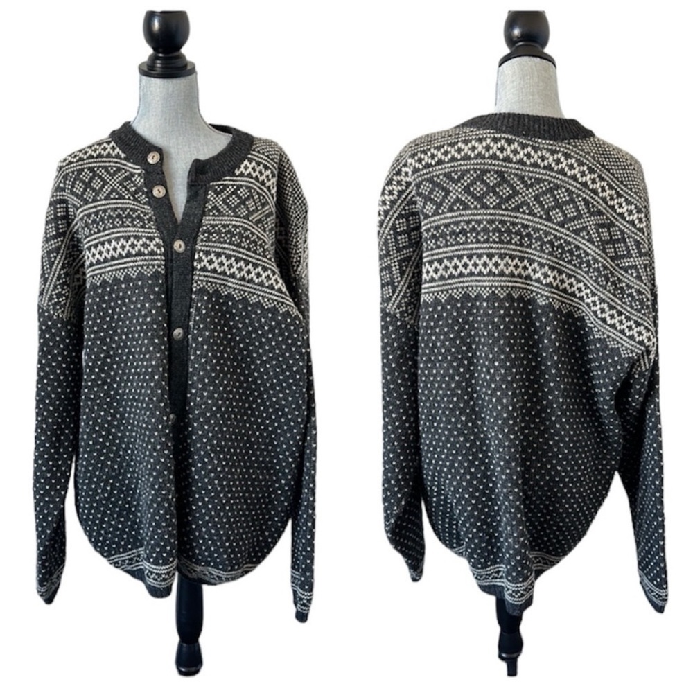 Denmark People DK Ronde Ren NY ULD Chunky Knit Fair Isle Oversized Sweater